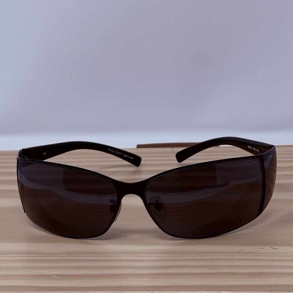 Vintage Police S8101 COL 531 Sunglasses Wrap Around Italy Rare